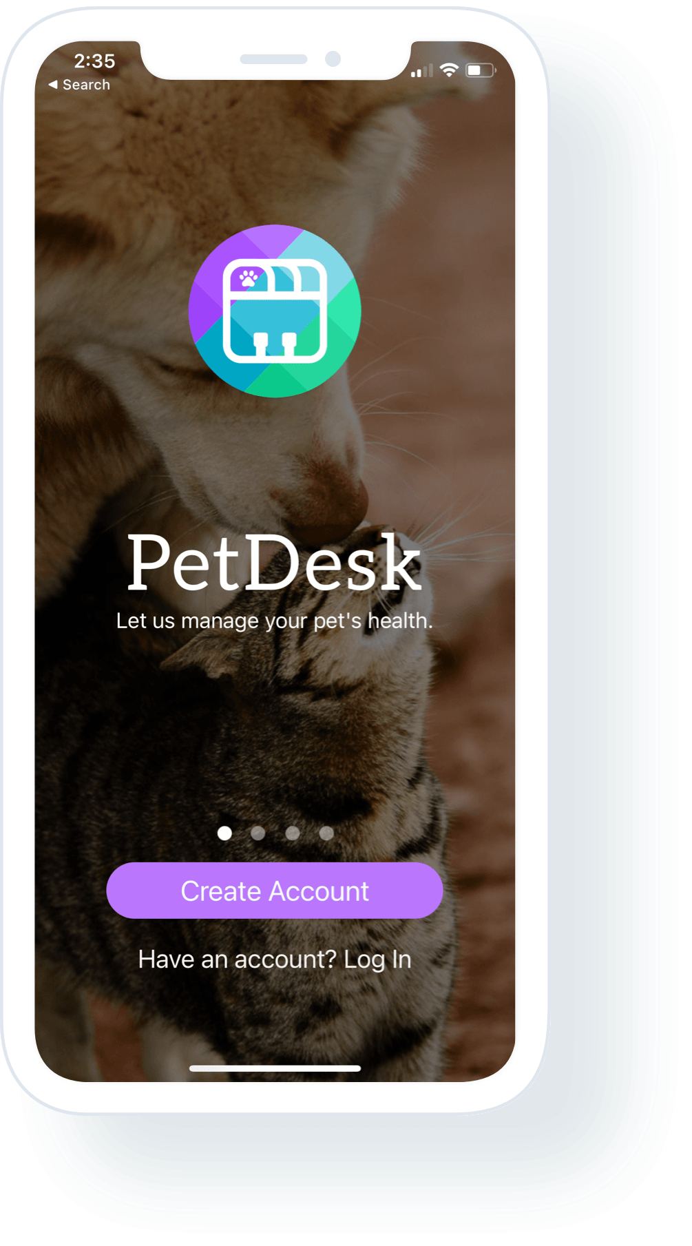 pet desk app splash